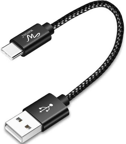 Wayona USB Type C Short 65W/3A Fast Charging Data Cable for Powerbank, Android Auto, Apple CarPlay, Samsung Galaxy S24, S23, S22, S21, S20, iPhone 15, 15 Pro, 15 Pro Max, 15 Plus (0.25M, Grey)