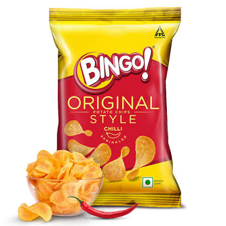 Bingo Original Chilli Sprinkled Chips 25.5 g (Pack of 12)