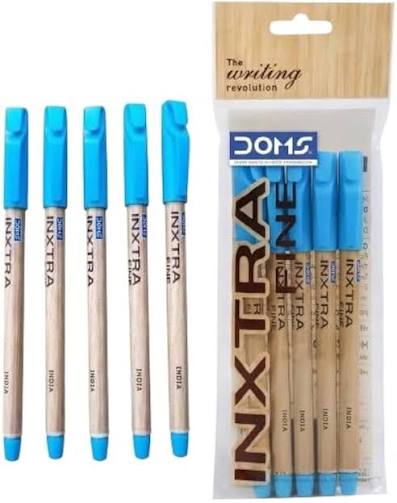 Doms INXTRA 0.7mm BALLPOINT PENS|SOFT RUBBERIZED GRIP FOR COMFORTABLE & SMOOTH WRITING| CONTAINS 40 PCS| INK BLUE
