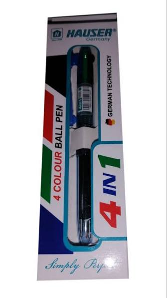 Hauser 4in1 Ball Pen-Blue,Black,Red-Green