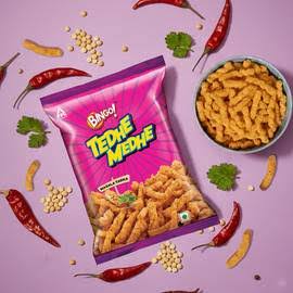 Bingo Tedhe Medhe Tomato Masti Namkeen 18.2g (Pack of 12)