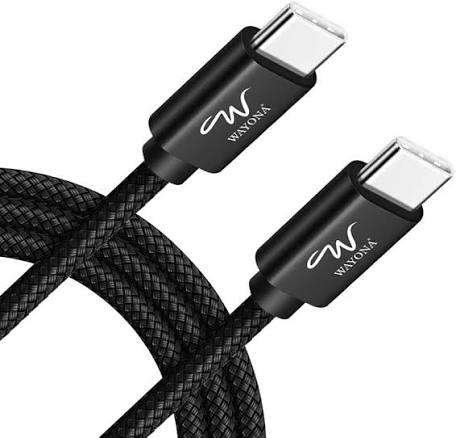 Wayona USB Type C Short 65W/3A Fast Charging Data Cable for Powerbank, Android Auto, Apple CarPlay, Samsung Galaxy S24, S23, S22, S21, S20, iPhone 15, 15 Pro, 15 Pro Max, 15 Plus (0.25M, Grey)