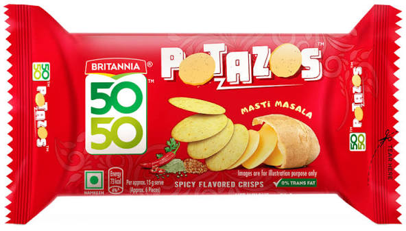 Britannia 50 - 50 Salted Biscuits 24.8g (Pack 1, 12 numbers)
