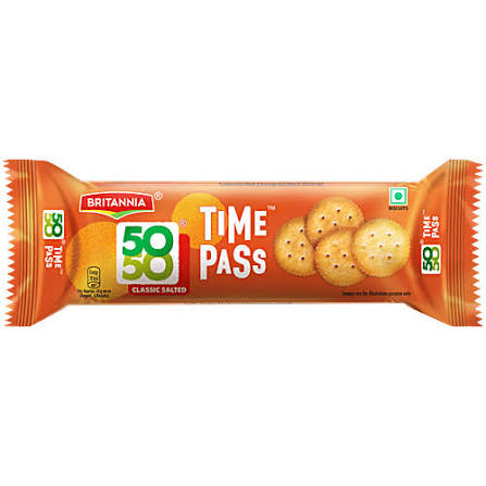 Britannia 50 - 50 Salted Biscuits 24.8g (Pack 1, 12 numbers)