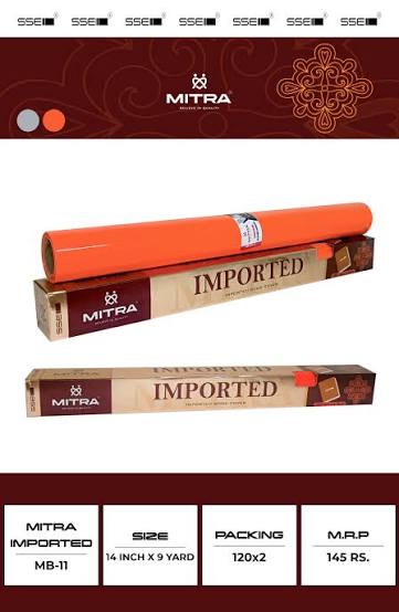 Mitra Liberty Book Cover Roll Orange-14"x4 Yard