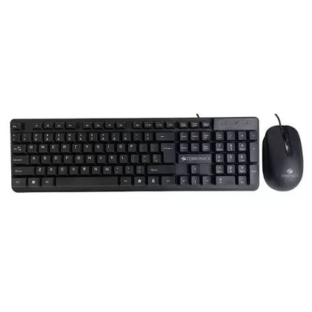 ZEBRONICS Companion 107 2.4GHz Wireless Keyboard & Mouse Combo, 104 Keys, UV Printed keycaps, 12 Integrated Multimedia Keys, 3 Button Mouse, 1200 DPI, High Precision, Advanced Optical Sensor (Black)