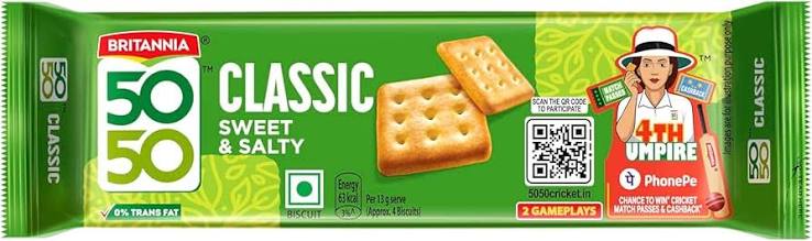 Britannia 50-50 Biscuits 62.8 g