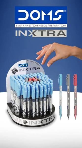 Doms INXTRA 0.7mm BALLPOINT PENS|SOFT RUBBERIZED GRIP FOR COMFORTABLE & SMOOTH WRITING| CONTAINS 40 PCS| INK BLUE